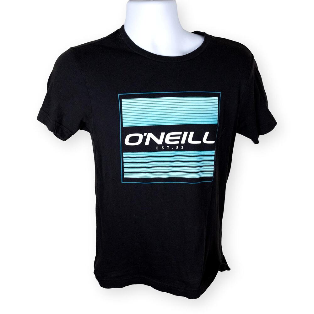 O'Neill Boys Black Blue Standard Fit Graphic Tee L
